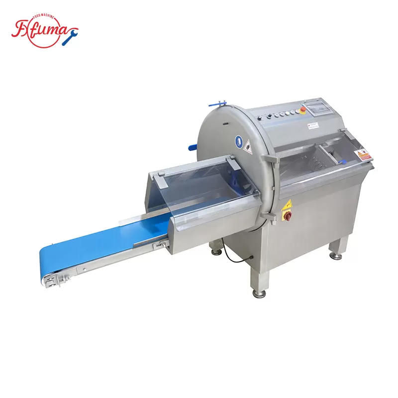 Horizontal meat portion slicer