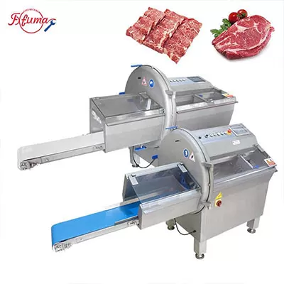FKP-25 Horizontal frozen meat slicer Meat portion cutter with conveyor FKP-25 Horizontal frozen meat slicer Meat portion cutter with conveyor
