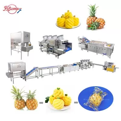 Ready-To-Eat Baby Pineapple Peeling End-Cutting Washing and Packaging Machine Ready-To-Eat Baby Pineapple Peeling End-Cutting Washing and Packaging Machine