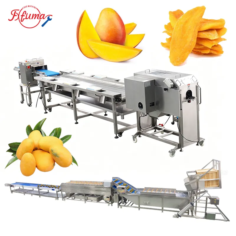 Mango Washing, Coring, Peeling, Slice Cutting Machine Customized Mango Process Line Mango Washing, Coring, Peeling, Slice Cutting Machine Customized Mango Process Line